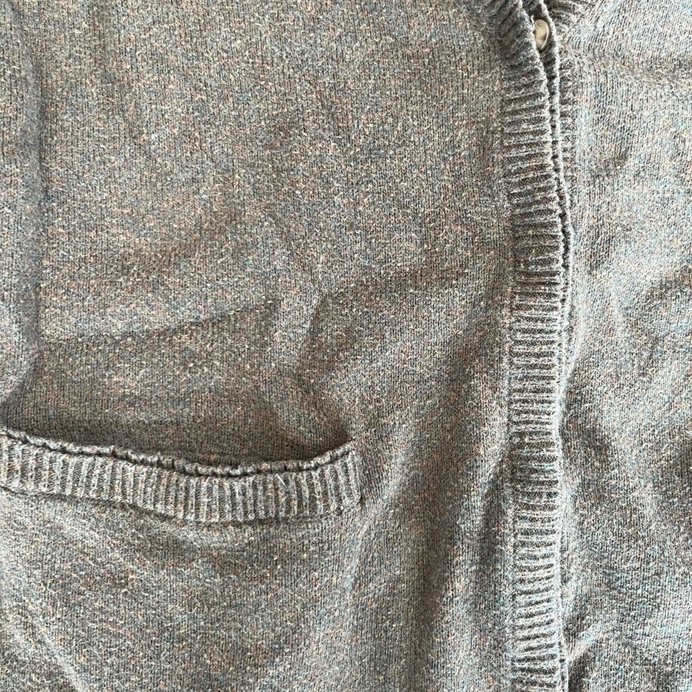 Eddie Bauer Green Cardigan Sweater V-Neck Long Sleeve - Picture 3 of 3